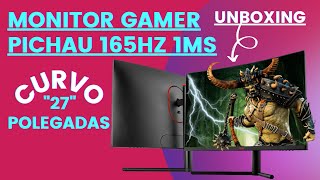 UNBOXING MONITOR GAMER PICHAU 27" FULL HD CURVO ATHEN C27M 1MS 165HZ