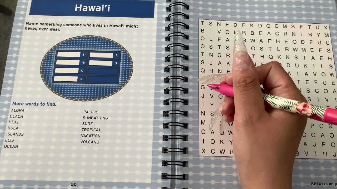 ASMR- Word Find Puzzle-Family Fued- Soft Spoken+ Gum Chewing