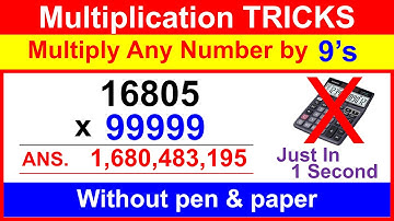 How to Multiply Any Number by 99, 999, 99999, and so on | MENTAL MATHS TRICKS