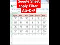 Google Sheets Filter Shortcut 🔍
