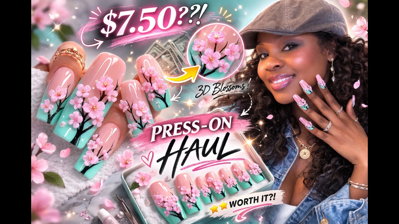$7.50 Press-On Nail Haul | 3D Blossom Nails That Look Salon Made?!