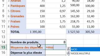Excel Tuto11 : La Fonction MOYENNE (calculer la moyenne arithmétique)