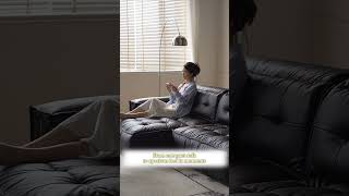 Black Leather Electric Convertible Sofa Bed Review 3-in-1 Design Buttery Soft Leather #SofaBed