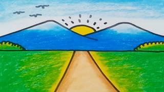 Cara Menggambar Pemandangan Gunung Yang Mudah Tapi Indah |How to Draw a Mountain Scenery Easy Cara Menggambar Pemandangan Gunung Yang Mudah Tapi Indah |How to Draw a Mountain Scenery Easy