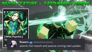 The Strongest Battlegrounds NEW TATSUMAKI NEW PASSIVE + NEW INVITE FEATURE INFO