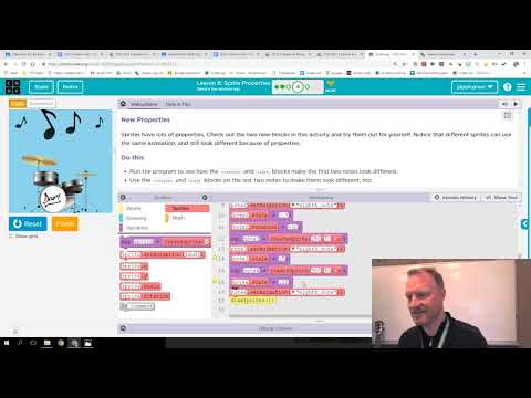 Unit 3 Lesson 8 page 4 (Sprite Properties)  Code.org Discoveries 20/21