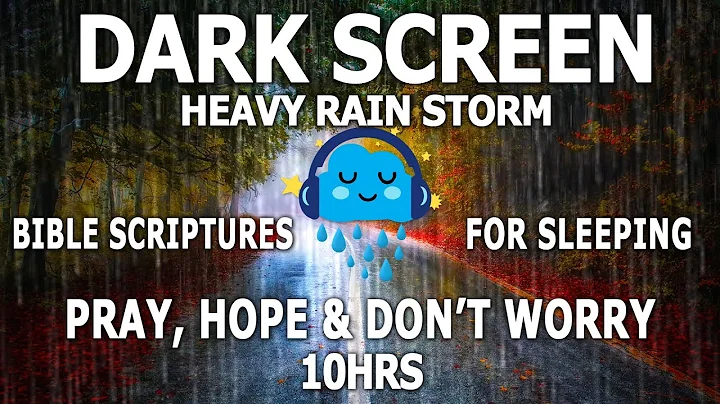 HEAVY RAIN Sounds for Sleeping BLACK SCREEN | Dark Screen Nature Sounds | Pray Hope & Don't Worry