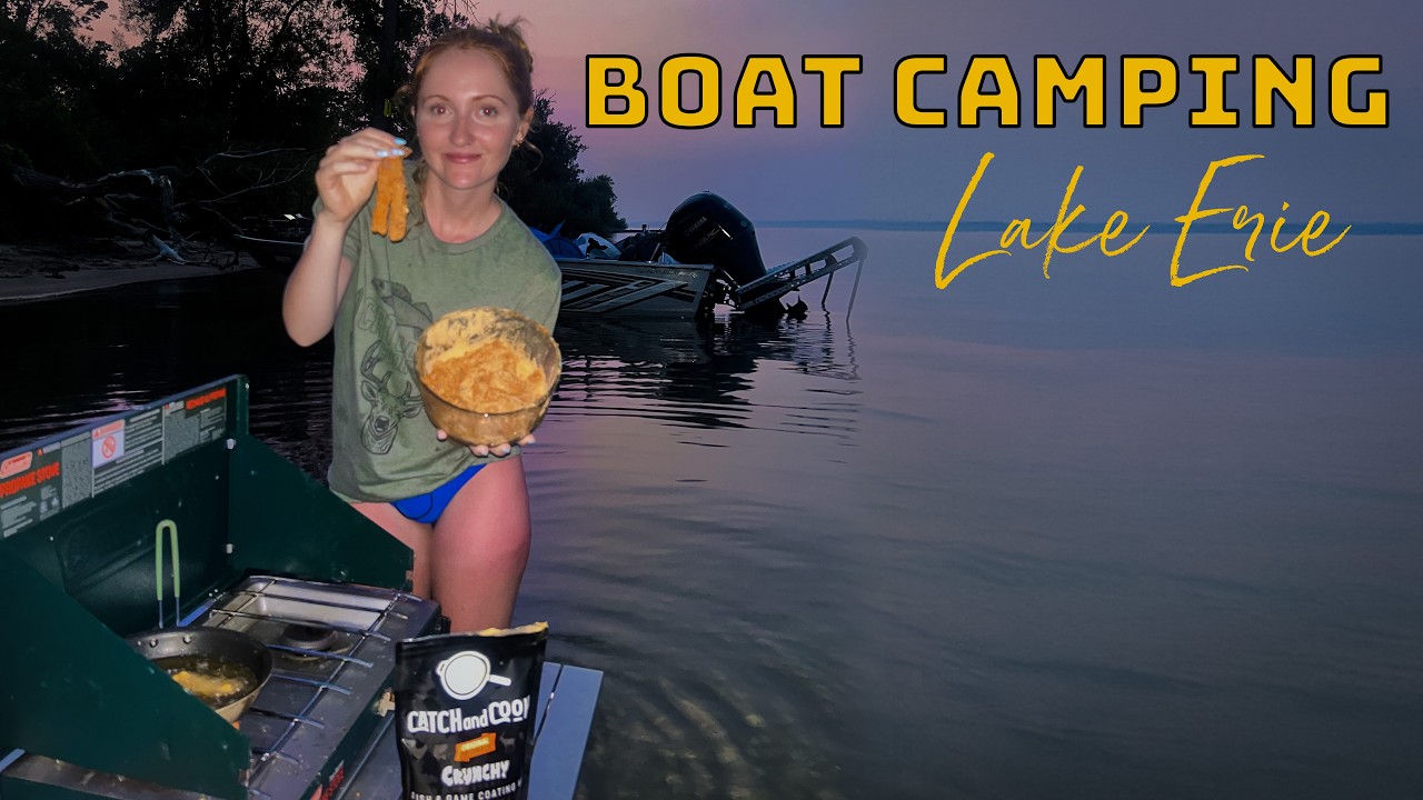 Boat Camping on Lake Erie | Living from the Lake + Catch and Cook