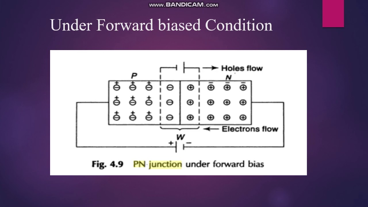 PN junction diode Forward biased condition. YouTube