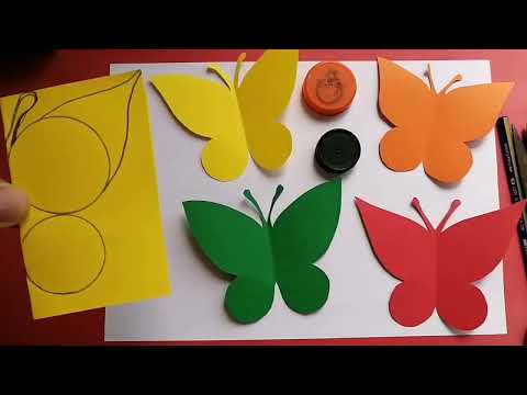 Kağıttan kelebek yapımı / 23 Nisan süsü yapımı / Görsel sanatlar dersi etkinliği / Kolay etkinlikler