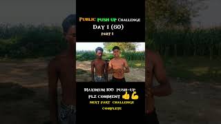 😱‼️Public push up challenge ‼️day 1 (60)👉....#instagram #publicchallenge #pushupschallenge #treding