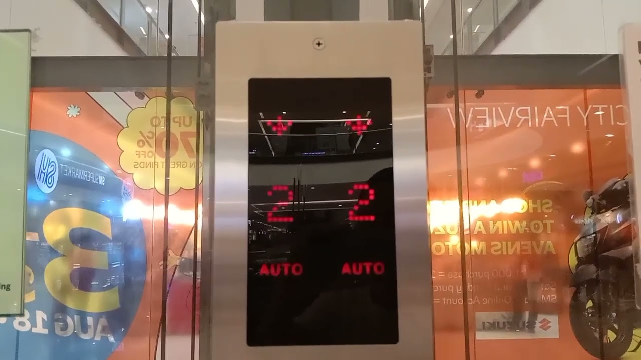 Hyunday Glass Elevator at SM City Fairview (Going up from Lower Ground floor to 2nd floor)
