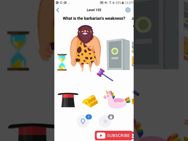 Easy Game - Brain Test - Level 155 What Is The Barbarian’s Weakness Walkthrough