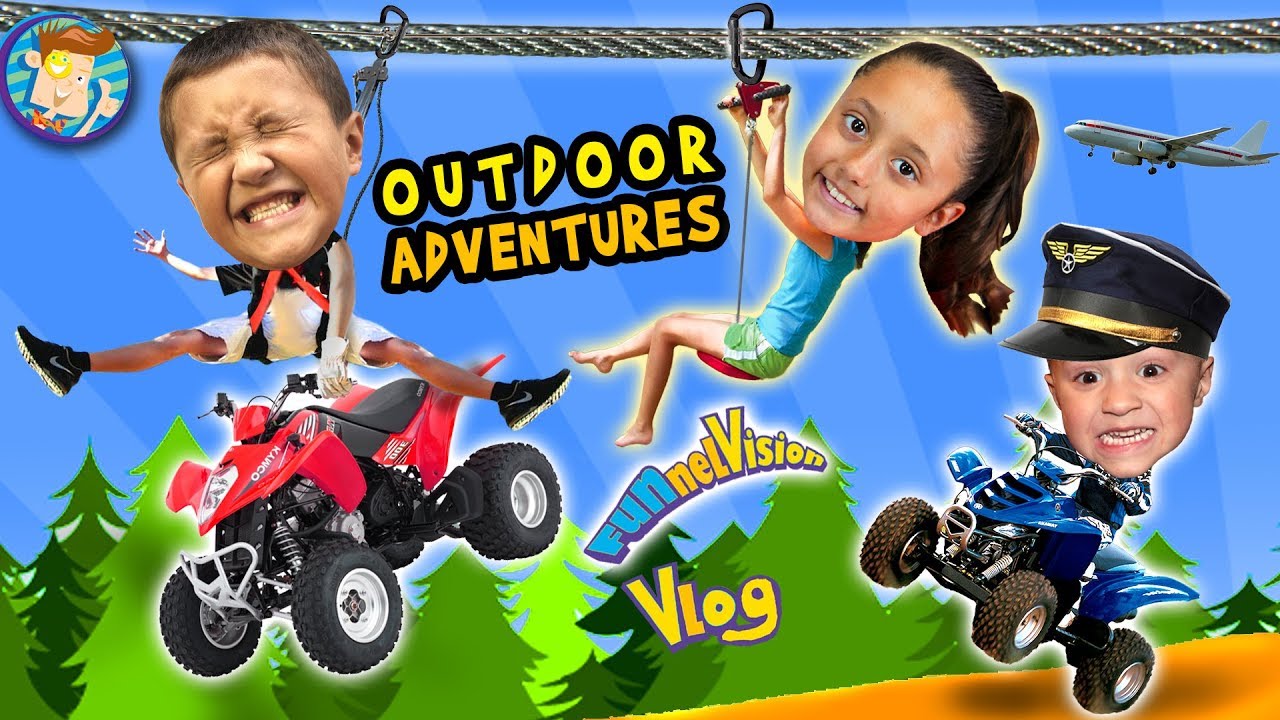 ZIP LINING + 4 WHEELERS + BUMPER BOATS = Outdoor Adventure Fun! FUNnel V ATV Vlog
