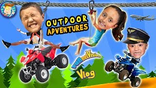 ZIP LINING + 4 WHEELERS + BUMPER BOATS = Outdoor Adventure Fun! FUNnel V ATV Vlog