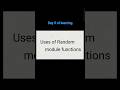 Python Random Module Tutorial-5 2026 latest | Uses of random lib |Day 9 of learning(1.3.26) #Python