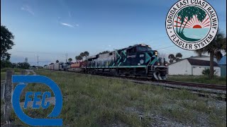 FEC 107 headed south through downtown Titusville (10,000 feet)