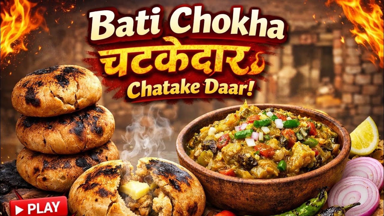 Desi Bati Chokha 😋 | Chatakedar Dhaba Style | Village Food Recipe 🔥