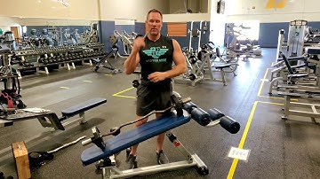 Decline Triceps Extension with Dumbells or EZ Bar (Demo & Instructions)