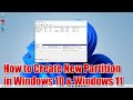 How to Create New Partition in Windows 10 & Windows 11 | Shrink Volume , Delete and Extend Volume.