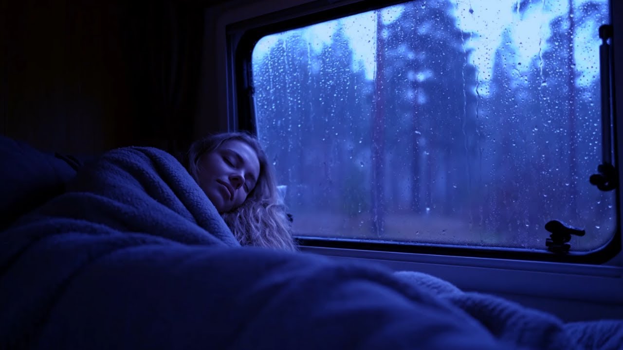 Night Rain Sounds for Sleep – 10 Hours of Cabin Rainfall Without Thunder or External Noise