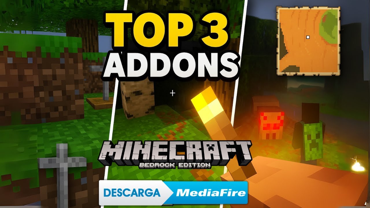 Top 3 Addons Que Necesitas En Tu Minecraft Bedrock (Link Directo) - YouTube