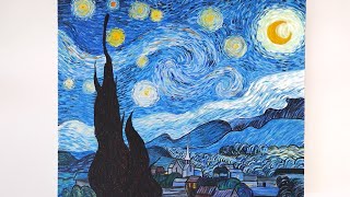 how to paint starry night in acrylic // tutorial and timelapse