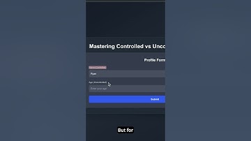 Controlled Vs Uncontrolled Inputs In React.js #reactjs #javascript