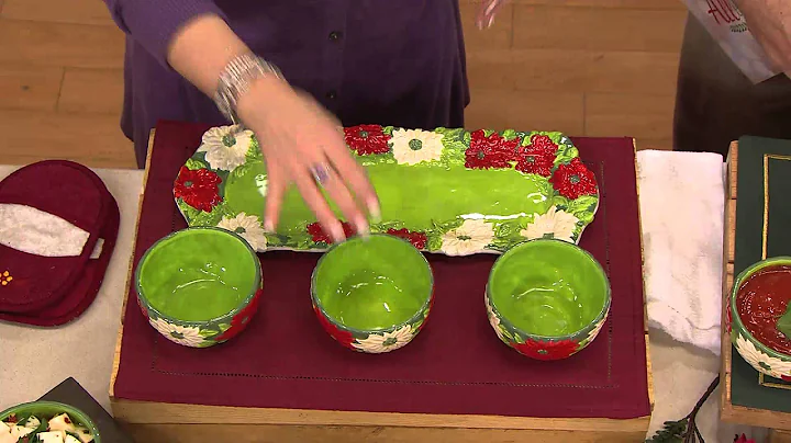 Temp-tations Figural Floral Poinsettia 4-Piece App...