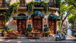 Cozy European Street Café Jazz ☕ Peaceful Canal View Music for Work, Study & Good Mood