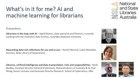 What’s in it for me? An introduction to AI and machine learning for librarians