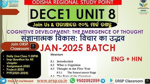 DECE1 UNIT 8 | DECE Live Class  |JAN 2025 BATCH | IGNOU |DECE ASSIGNMENT & PROJECT |