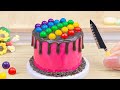 Mini Rainbow Cake Recipe With Chocolate 🍫🌈 Satisfying Mini Cake Challenge & ASMR Dessert