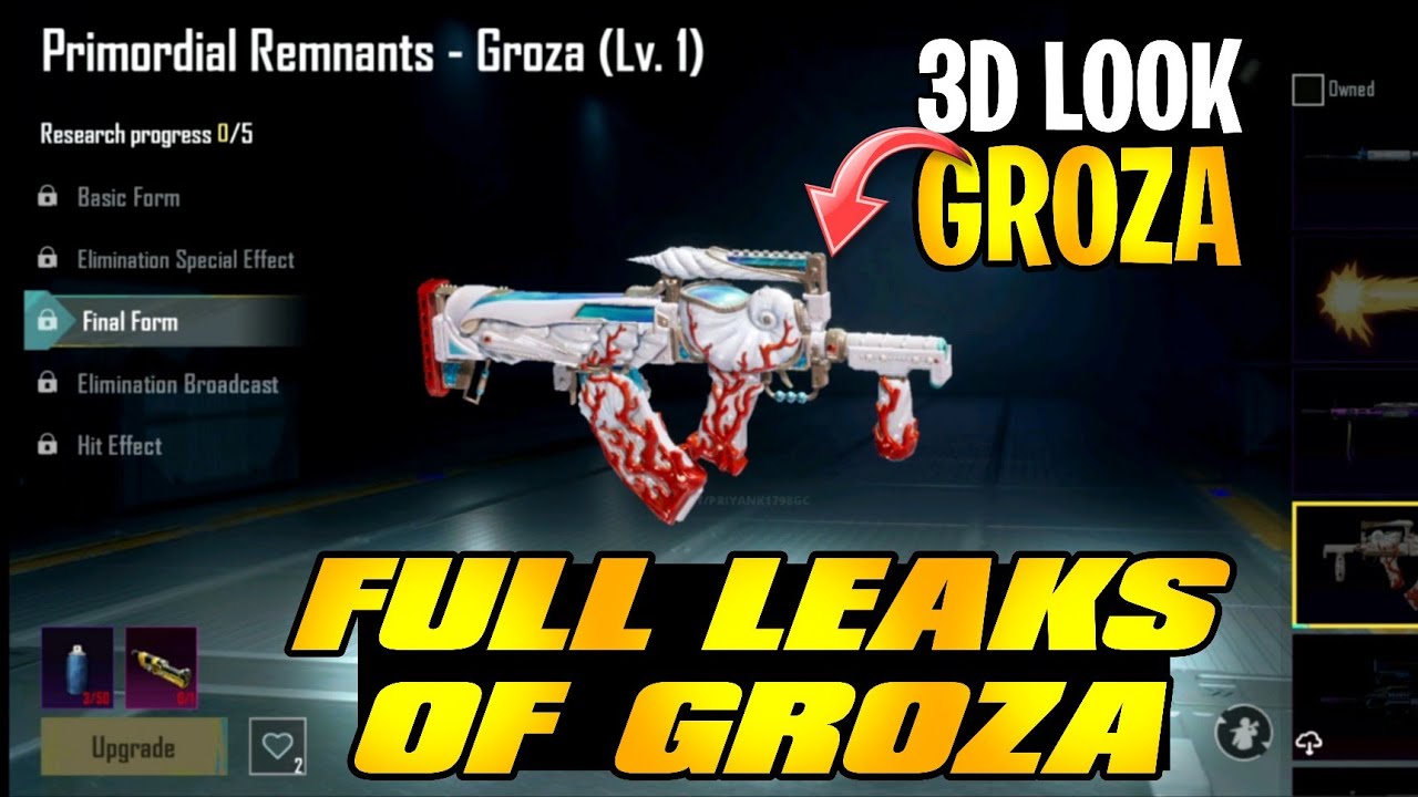 🔴 Full Leaks Next Upgradeable Groza Skin | 3D Look of Groza | Pubg ...