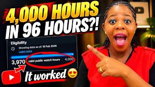 Fastest Way to Get 4,000 Watch Hours on YouTube