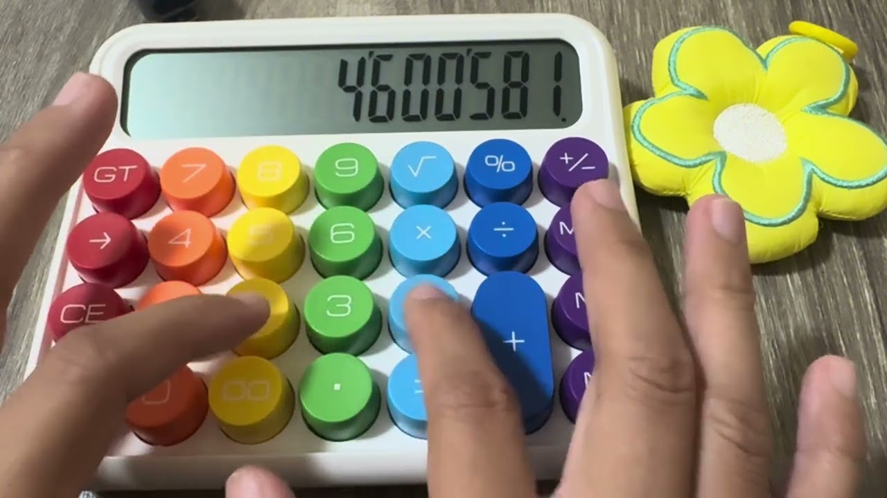 Rainbow Calculator ASMR | Keyboard-Like Tapping for Relaxation