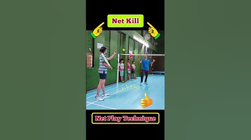 Forehand Net Kill | Net Play Technique | Badminton tricks #shorts
