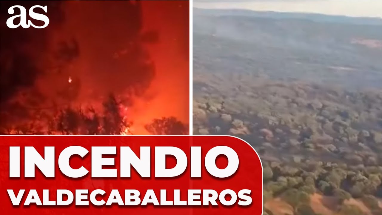 Un INCENDIO en VALDECABALLEROS obliga a EVACUAR a 440 personas de un CAMPING y de CÍJARA