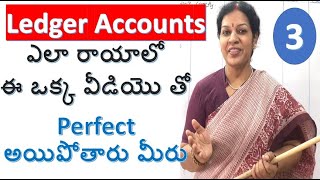 3. Easy Way To Prepare Ledger Accounts - Detailed Explanation in Telugu