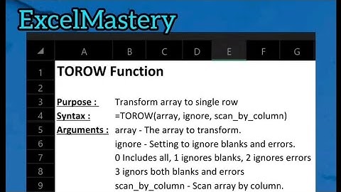 Excel Tips New Formula Torow Transform multiple row array into single row array.