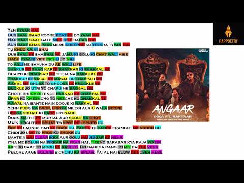 Angaar - IKKA Ft. Raftaar || Raftaar Verse || Rap Rhyme Scheme