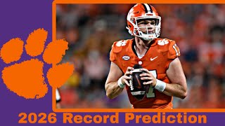 Clemson Tigers 2026 College Football Record Prediction 