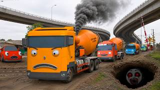 WOOW !! Ada Truk Kontainer Besar, Truk Molen, Truk Pasir Mirip Tayo Dan Teman Temannya 🚒🚍🚚