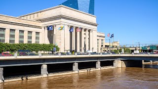 Amtrak train #90 plus consist from train #66 departing from 30th Street Station in Philadelphia