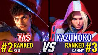 SF6 🤜 YAS (#2 Ranked Ryu) vs KAZUNOKO (#3 Ranked Cammy) 🤛 SF6 High Level Gameplay