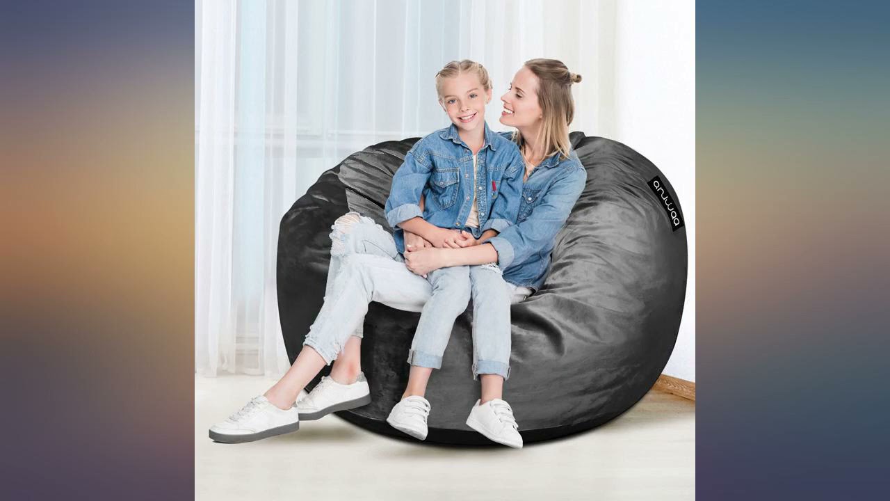 HABUTWAY Bean Bag Chair: Giant 4' Memory Foam Furniture Bean Bag Chairs for  Adults with Microfiber Cover - 4Ft, Black