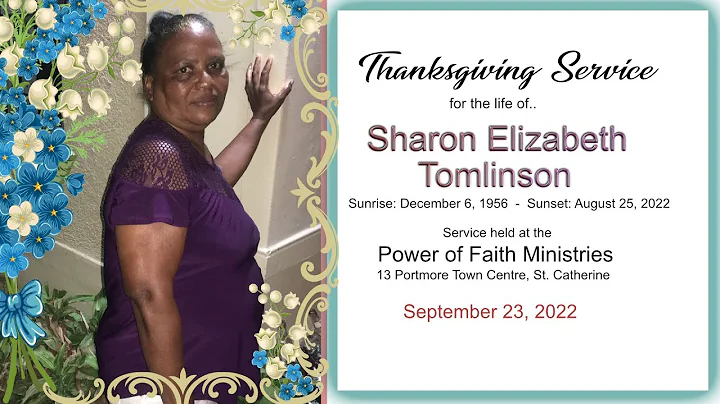 Thanksgiving Service for Sharon Elizabeth Tomlinson