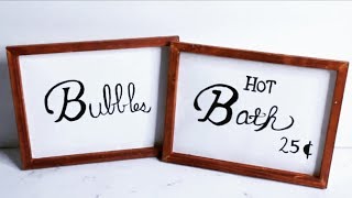 Dollar Tree DIY/Reverse Canvas Bathroom Wall Art