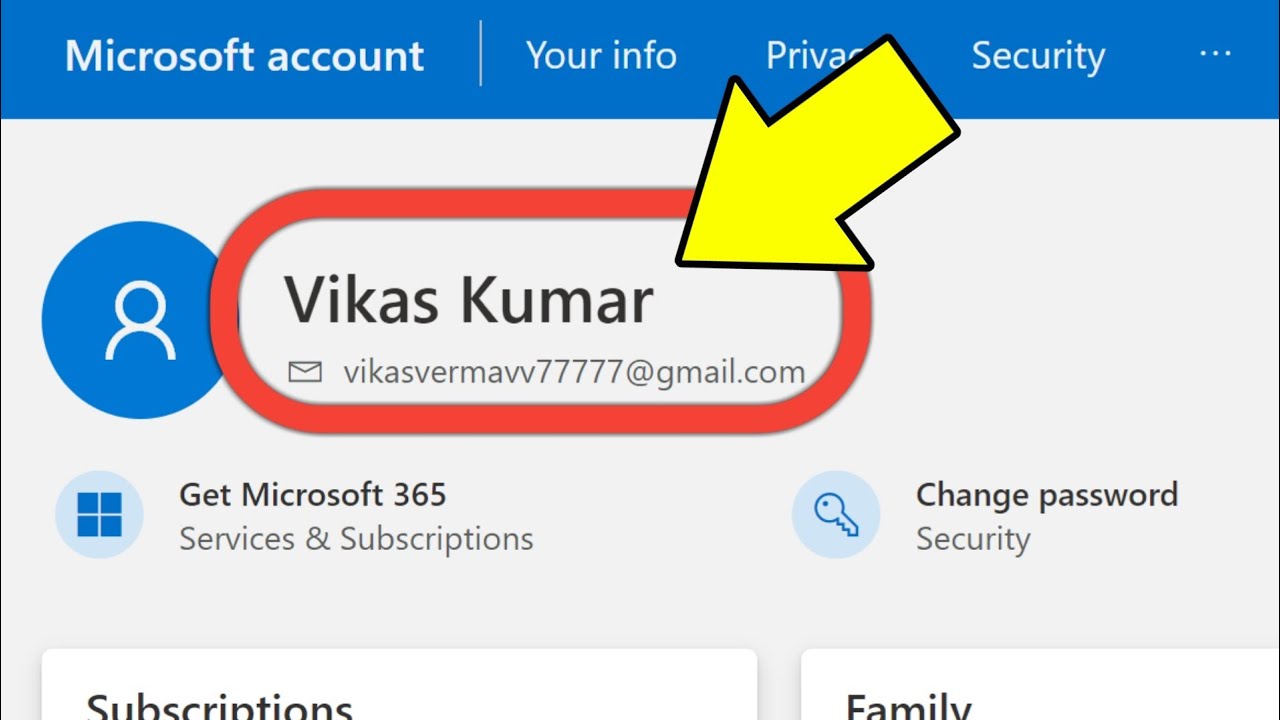 change name in microsoft account