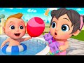 Lets go swimming  family at the swimming pool  super sumo nursery rhymes  kids songs